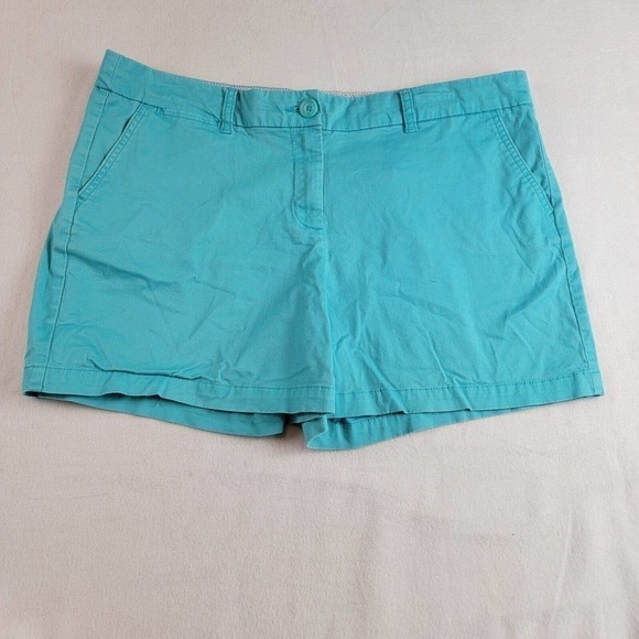 CROWN and Ivy Womens Plus Size 16W Shelby Aqua Blue Print Shorts - Picture 1 of 6